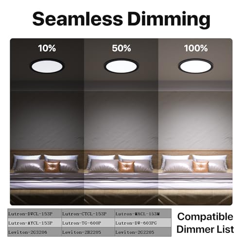 12 Inch Black LED Flush Mount Ceiling Light Fixture (2 Count)