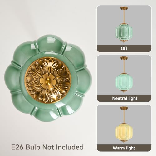 Semi Flush Mount Ceiling Light (Green 9")