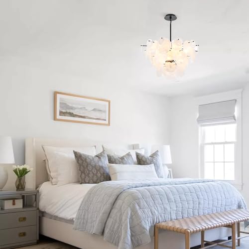 Dia 28 Inch Modern Glass Chandeliers for Bedroom