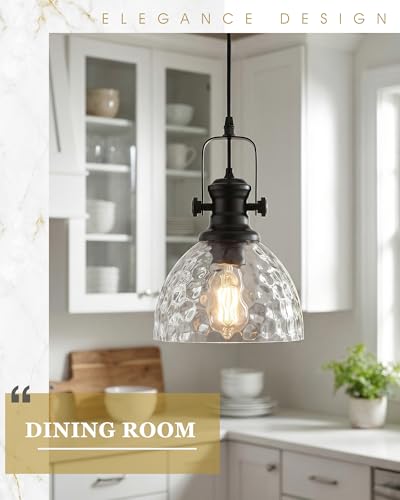 2 Pack 7.5" Black Pendant Light Fixtures