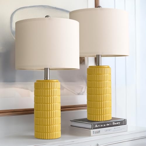 23" Yellow Table Lamps Set of 2 (2 Count)