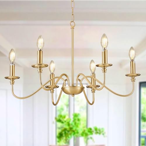 Gold Chandelier Light Fixture (6 Count)