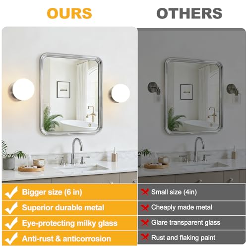 2 Pack Modern Brushed Nickel Wall Light Fixtures (2 Count)