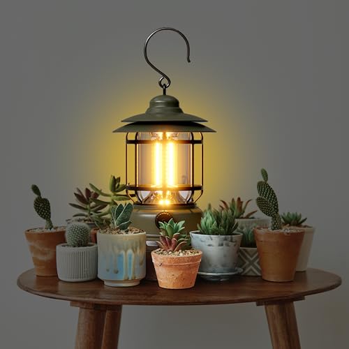 Retro Portable LED Green Battery Powered Camping Lanterns