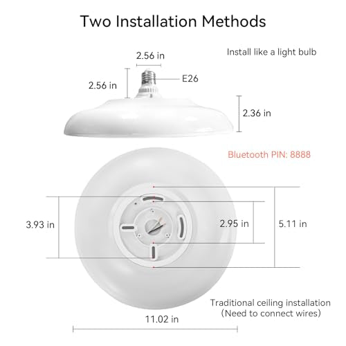 Smart Waterproof LED Flush Mount Ceiling Light Fixture