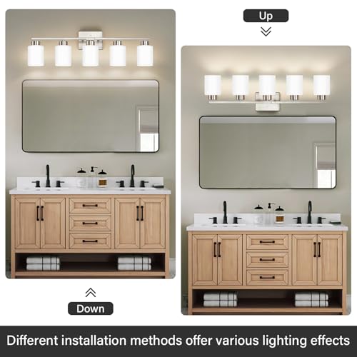 Brushed Nickel Bathroom Light Fixtures Vanity Lights Over Mirror