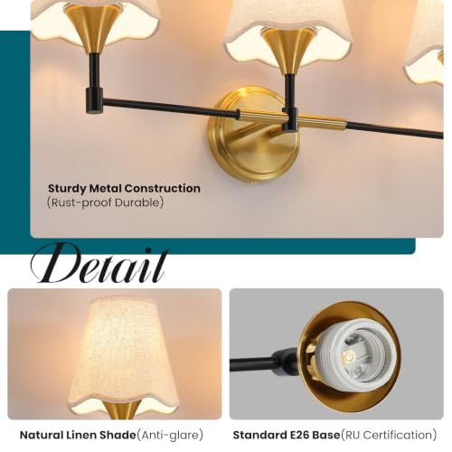 Black Gold Bathroom Vanity Light (Black Gold / 4 LIGHT)