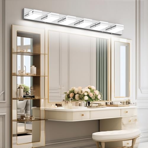 48inch Chrome Vanity Light for Bathroom with 5 Color Temperatures