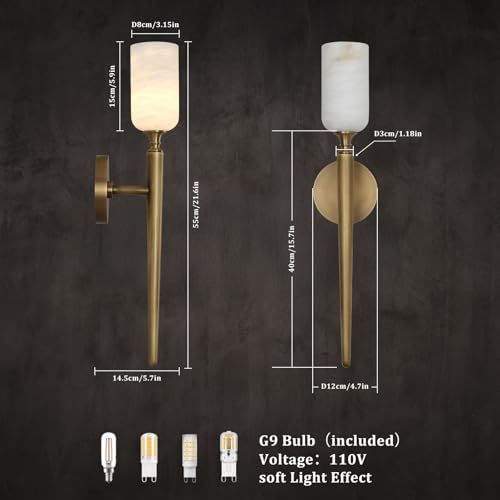 Alabaster Wall Sconces Set of Two (2 Count)