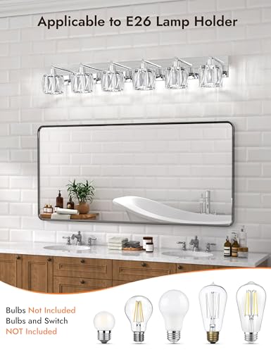 Crystal Vanity Lights for Bathroom (6 Count)