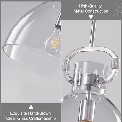 9.8'' Nickel Pendant Lights Kitchen Island