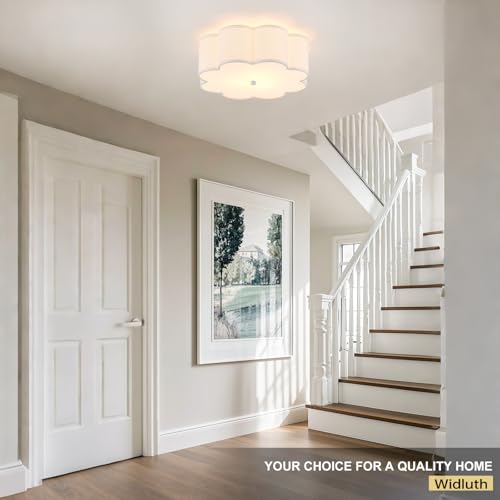 17.7" White Semi Flush Mount Ceiling Light