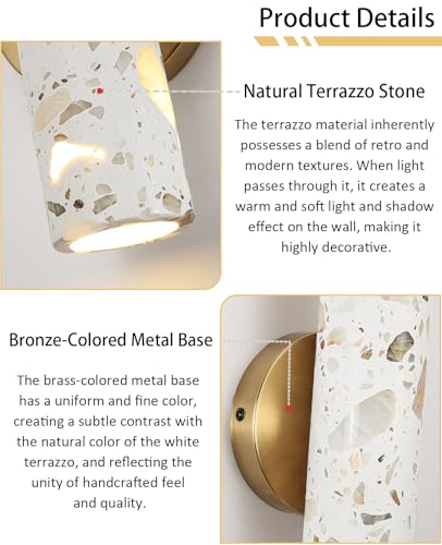 11" Wabi Sabi Marble Wall Sconce