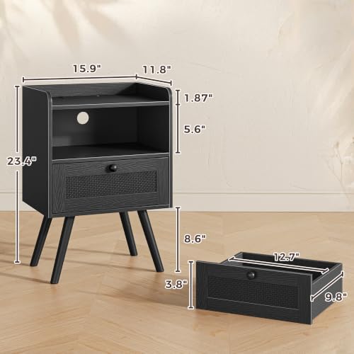 Nightstands with Charging Station (2 Count)
