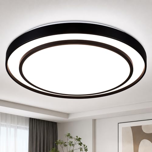 20 Inch LED Flush Mount Ceiling Light (Black / 20Inch)