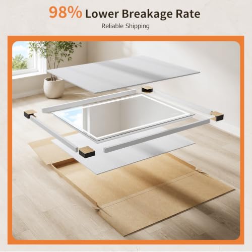 28"x28" LED Bathroom Mirror with Lights