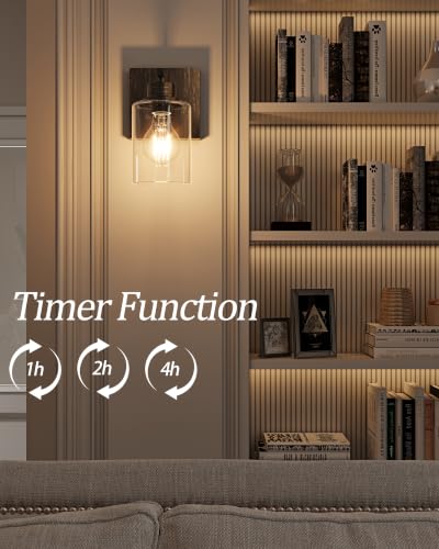 Wireless Battery Operated Wall Sconce Set of 2 with Remote Control