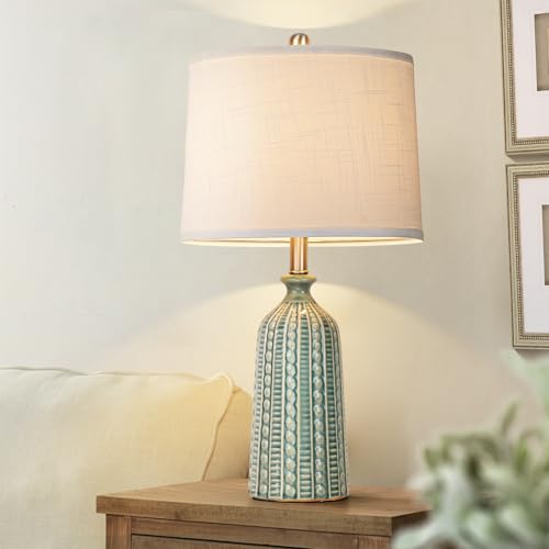 Green Ceramic Table Lamp 24.5"