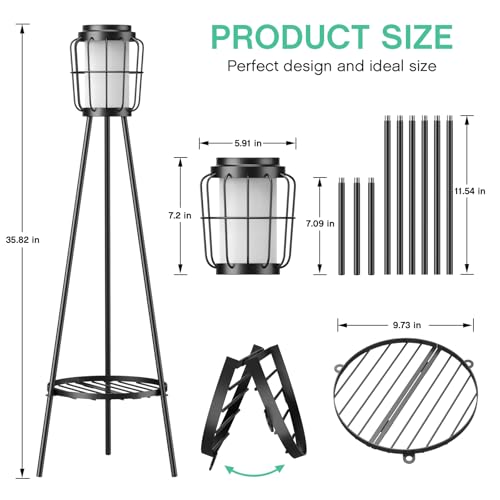 2 Pack Solar Lights with Plant Stand (2 Count)