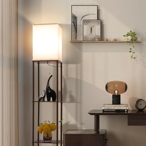 Floor Lamp with Shelves