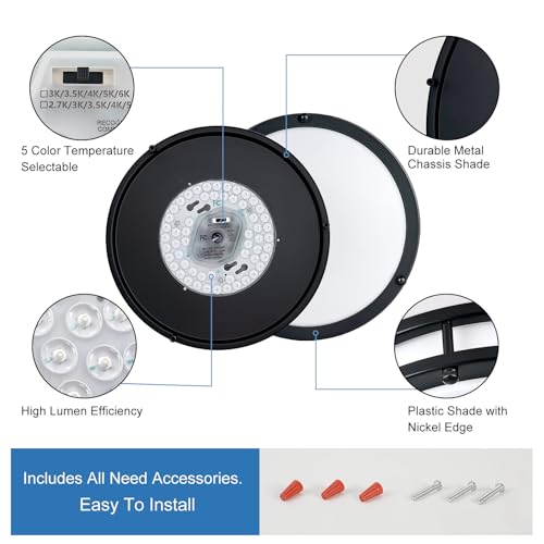 DLLT 2Pack Flush Mount LED Ceiling Light (2 Count)