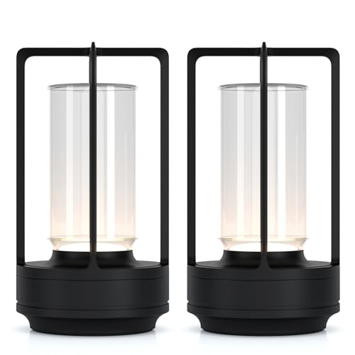 Rechargeable Cordless Small Metal Table Lamp (2 Count)