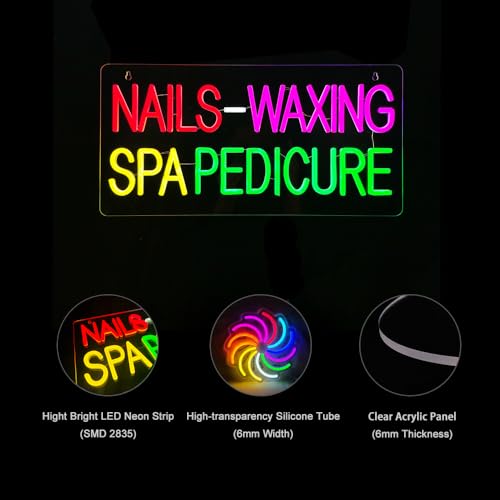 Nails Waxing Spa Pedicure Neon Sign