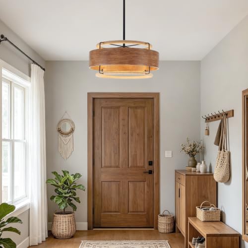 19.5" Farmhouse Rattan Chandelier