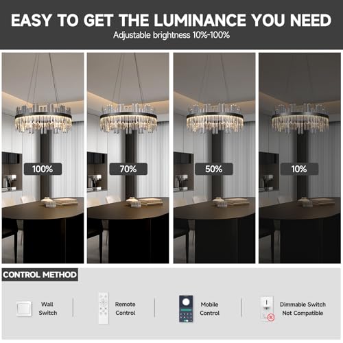 Black Led Modern Crystal Chandelier