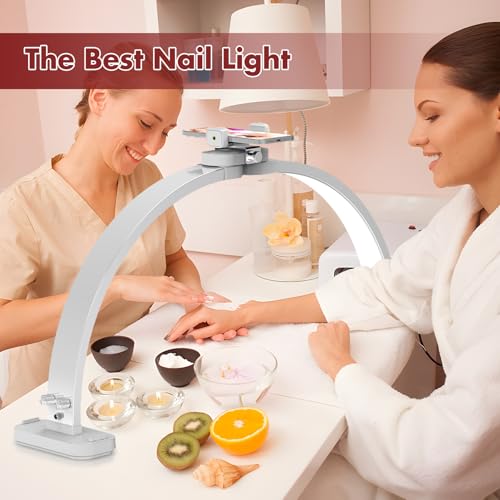 Half Moon Light for Nail Desk with Phone Holder