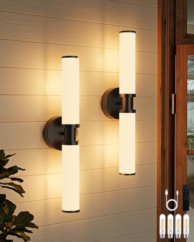 Black Rechargeable Battery Operated Wall Sconces with Remote