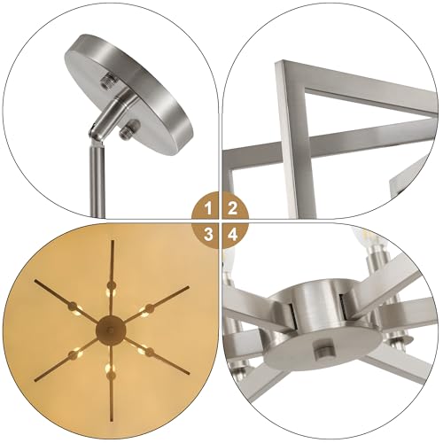 6 Light Modern Farmhouse Brushed Nickel Chandelier