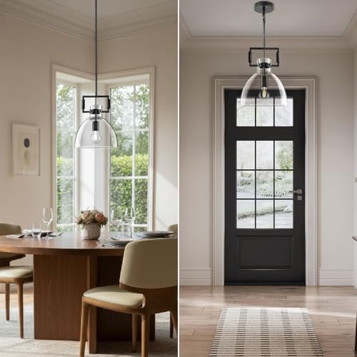 10 Inch Large Knurled Black Blown Glass Modern Kitchen Island Pendant Light Fixtures