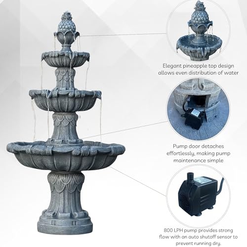 58.3" 3 Tier Outdoor Freestanding Water Fountain