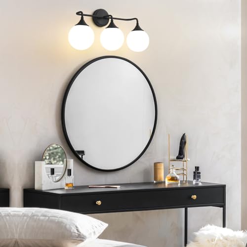 Black Bathroom Light Fixtures Over Mirror Vanity 3 (3 Count)