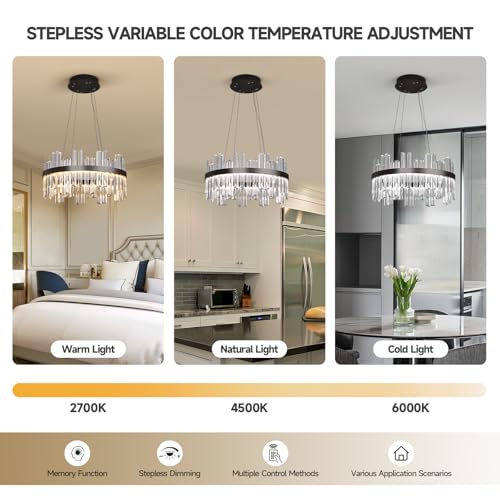 Black Led Modern Crystal Chandelier