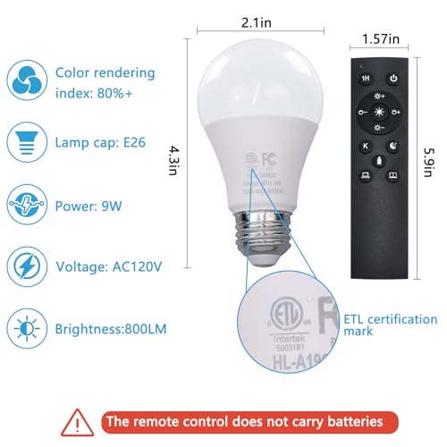 A19 LED Remote Control Bulbs