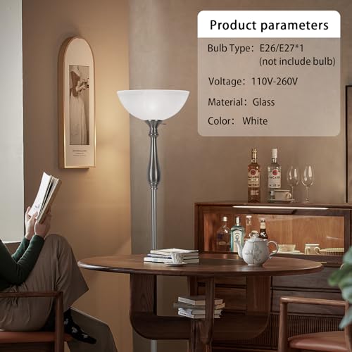 Glass Lamp Shade Replacement for Torchiere Floor Lamps