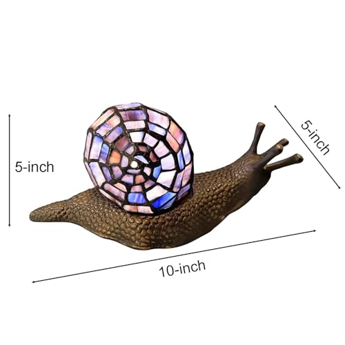 L10976 Purple Land Snail Tiffany Style Stained Glass Accent Lamp