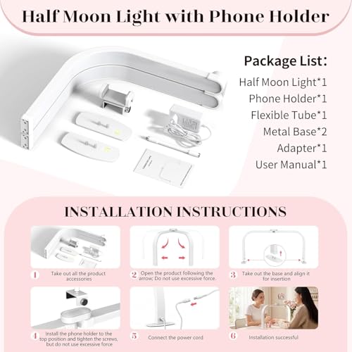 Half Moon Light for Nail Desk