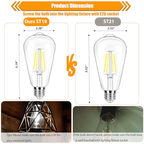 5000K Daylight Dimmable LED Edison Bulbs 40W Equivalent (16 Count)