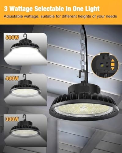 UFO LED High Bay Light 500W 75000LM 5000K High Bay LED Shop Lights