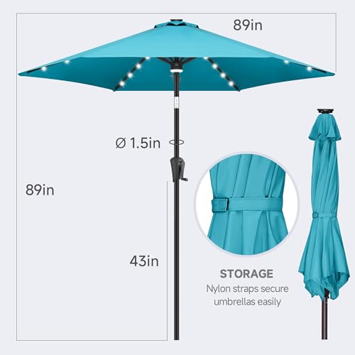 Solar Patio Umbrella with Centre Light