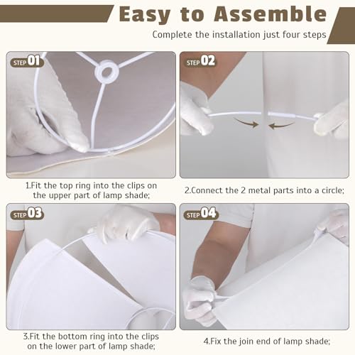 16 Inch White Linen Lamp Shades (2 Count)