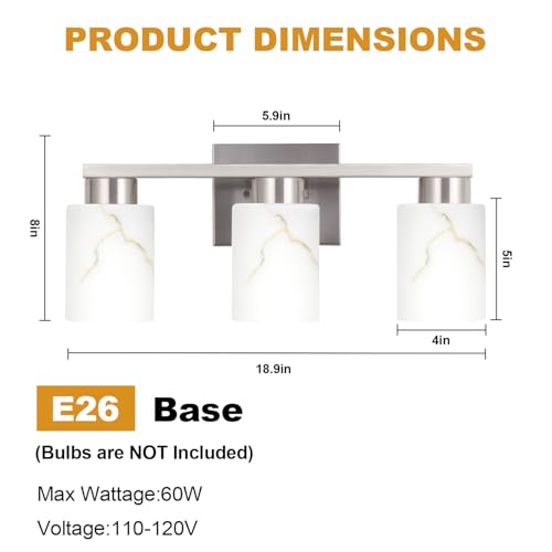3 Light Bathroom Light Fixtures (3 Count)