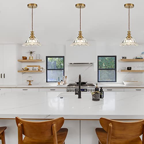 Glass Pendant Lights Modern Pendant Lighting Fixtures Hanging Lamp Brushed Finish Hanging Light Fixture for Kitchen Island Bedroom Dining Room Coffee Shop Hallway Hotel Living Room