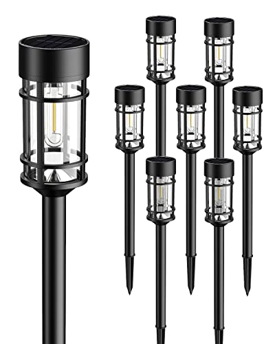 Solar Pathway Lights Outdoor 8 Pack Waterproof Solar Lights for Garden (8 Count)
