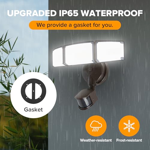 2 Pack 72W 7500LM LED Security Lights Motion Sensor Light Outdoor