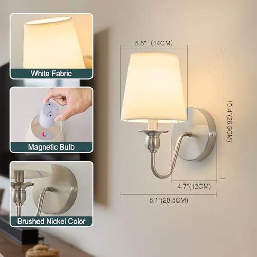 Battery Operated Wall Sconces set of Two (2 Count)