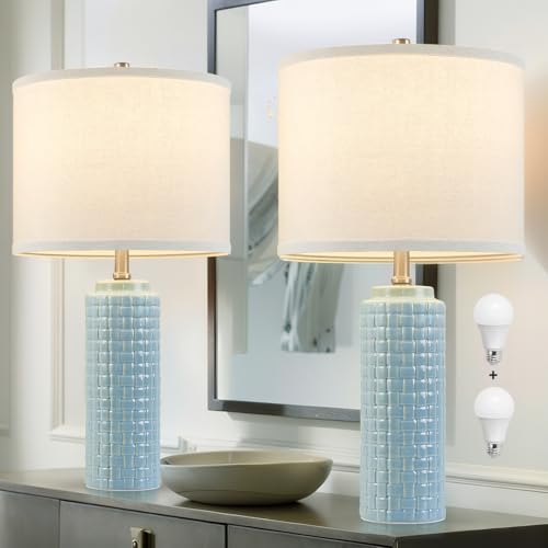 24.8" Ceramic Bedside Lamps Set of 2 (2 Count)